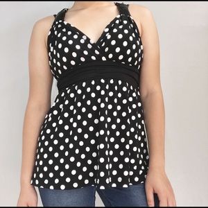 Retro polka-dot top
